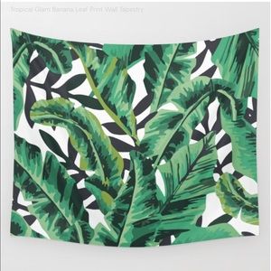 Modern Palm Leaf Tropical Tapestry